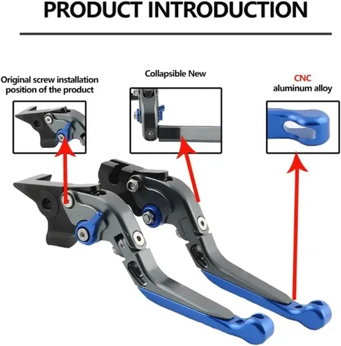 Miniatura 6 de Folding Extendable Brake Clutch Levers for FZ8 FZ-8 FZ 8 2011-2015 Motorcycle Accessories Parts Handles Set Adjustable(Design A)