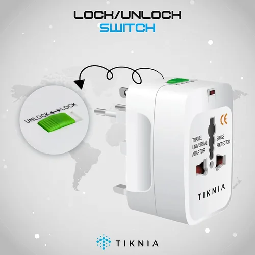 Miniatura 4 de Adaptador de viaje, todo en todo el mundo, adaptador universal europeo, enchufe de cargador de pared internacional para (sin puerto USB) Asia Europa