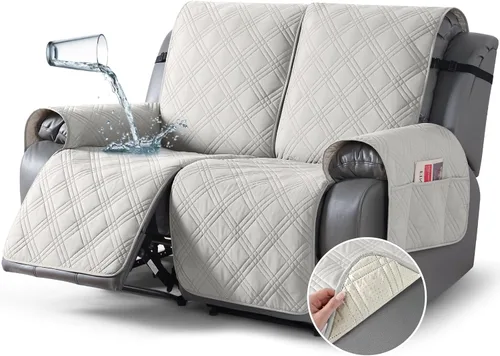 Miniatura 36 de TAOCOCO Fundas para Sillón de Dos Plazas Reclinable 100% Impermeables, Fundas Divididas para Loveseat Reclinable, Funda Antideslizante para Sofá