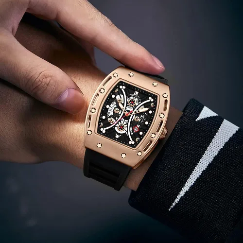 Miniatura 4 de MF MINI FOCUS Watch Wristwatch Fashion Hollow Big Dial Luminous Waterproof Sport Analog Quartz Business Mens Watches Silicon Strap Dress Watch