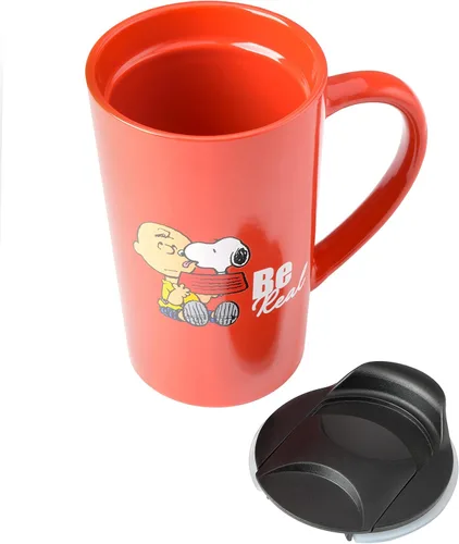 Miniatura 3 de Peanuts Snoopy Gentle Reminders - Juego de tazas de viaje de cerámica de 18 onzas con tapa, paquete de 4, colores surtidos, juego de tazas de café