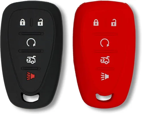 Autobase Funda de silicona para llavero de Chevy Malibu Camaro Trax Traverse Trailblazer Sonic Cruze Blazer Volt Equinox Spark | Accesorio de