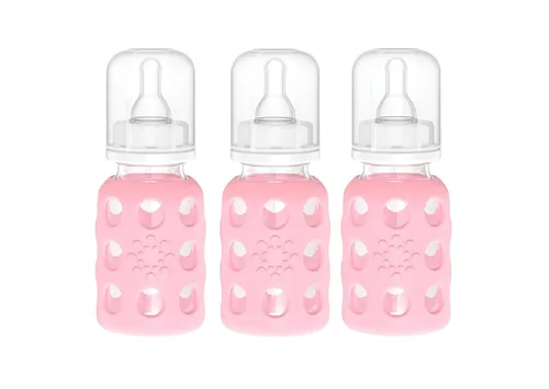 Miniatura 21 de Lifefactory Biberón de vidrio sin BPA Funda protectora de silicona Paquete de 3 de 9 onzas Papaya, col rizada y arándanos Papaya/Kale/Arándano