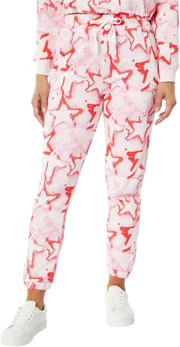 Splendid Sundown Playa Jessica Rubin - Pantalones deportivos con estampado de rubin para mujer, color rojo multicolor, talla XS de EE. UU, rojo (Red
