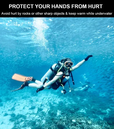 Miniatura 4 de SUJAYU Guantes de buceo de neopreno de 0.118 pulgadas, guantes de buceo antideslizantes para piscina, guantes de pesca impermeables para natación