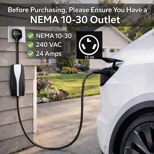 Miniatura 5 de Adaptador para Tesla NEMA 10-30, adaptador de cargador móvil Tesla solo para Gen 2 y 3, enchufe de 240 V y toma de corriente 10-30 a 24 amperios