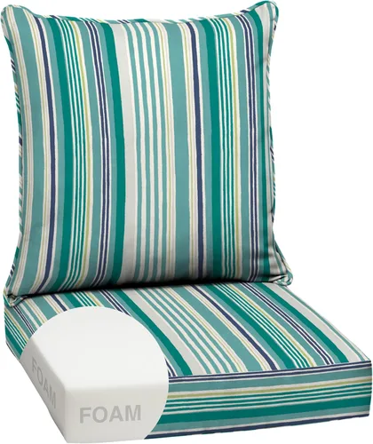 Miniatura 68 de Arden Outdoor Deep Seat Cushion Set, 24 x 24 pulgadas, Cojín para exteriores resistente al clima, a la lluvia y a la decoloración para silla, sofá