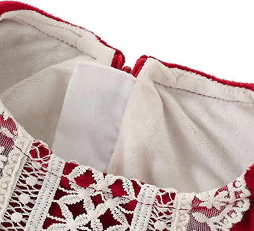 Miniatura 3 de famuka Vestido rojo de princesa de manga larga para niña pequeña