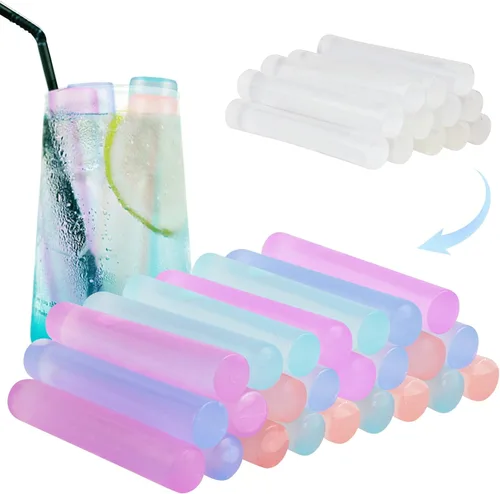 Miniatura 9 de Paquete de 12 cubitos de hielo reutilizables para bebidas, botella de agua reutilizable de congelación rápida, sin BPA, cubos de hielo de plástico
