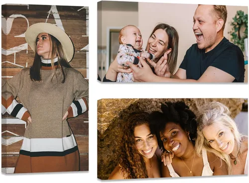 Miniatura 32 de ZXHYWYM Impresiones personalizadas con tus fotos, imágenes personalizadas de 3 piezas para retratos familiares, mascotas, imágenes personalizadas 3