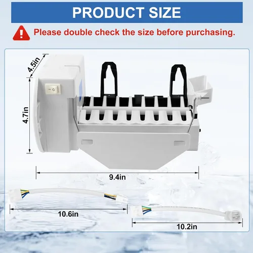 Miniatura 6 de WR30X10012 WR30X10093 Kit de máquina de hielo de repuesto para refrigeradores G.E Hot.Point Ken.More GSS20IEMDWW GSS25JFMDWW, reemplaza WR30X10061