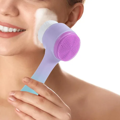 Miniatura 6 de Cepillo Facial 2 en 1, Cepillo Exfoliante de Limpieza Facial, Cepillo de Silicona Manual de Doble Cara para Lavado Facial con Fibra Suave