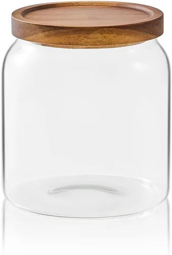 Sweejar Tarros de vidrio para organización de la lavandería, contenedor de cápsulas de lavandería de medio galón, tarros de almacenamiento de