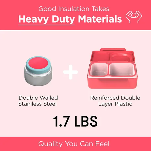 Miniatura 5 de Omie OmieBox UP Caja de Bento para Niños Lonchera Aislada Termo Térmico con Aislamiento al Vacío a Prueba de Fugas Envase de Hielo Refrescante