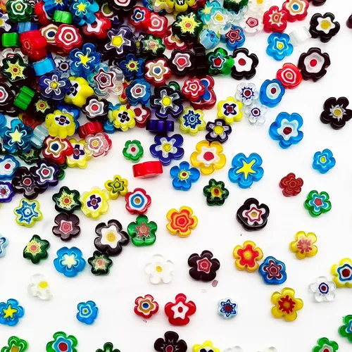 EDFLIFE FlaEDFLIFE Millefiori de vidrio plano para suministros de fabricación de mosaicos, azulejos de mosaico para manualidades con azulejos de