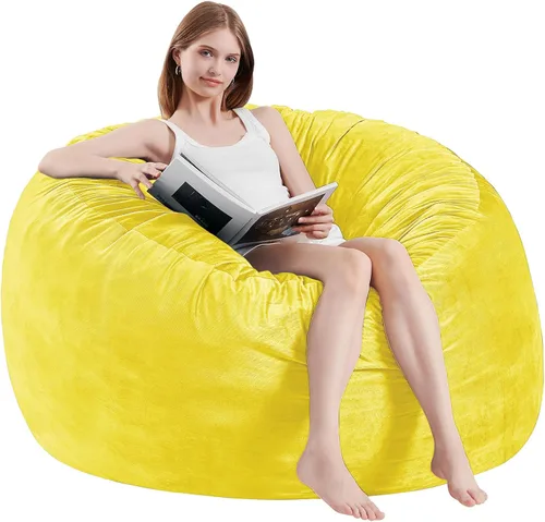 Miniatura 12 de Sillón tipo puf ILPEOD para adultos - Silla tipo puf de espuma viscoelástica - Sofá para niños/adolescentes con funda de microfibra suave - Sofá