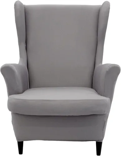 Miniatura 14 de Wingback - Funda elástica para silla, 2 piezas, con respaldo de ala, funda protectora de muebles impresa, suave con parte inferior elástica