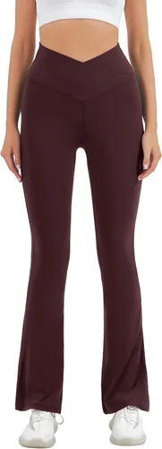 Miniatura 134 de HEGALY Pantalones de yoga acampanados para mujer, leggings cruzados, suaves, de cintura alta, pantalones casuales de entrenamiento con corte de bota
