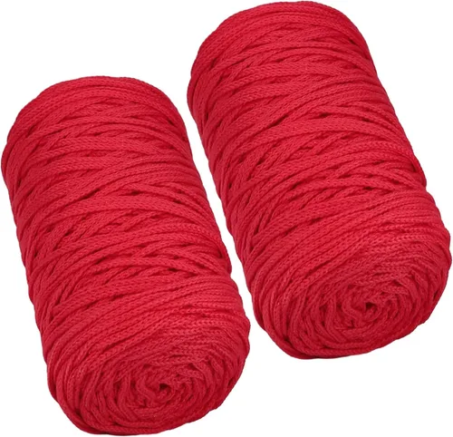 Miniatura 35 de 200g de hilo de algodón hueco tejido a crochet, hilo redondo de tela para bolso de mano de bricolaje, canasta, cojín, bolsa de crochet (Azul Aqua)