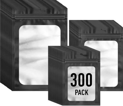 Miniatura 12 de ANZNKU 300 bolsas holográficas de Mylar resellables, bolsas resellables de 4x6 pulgadas para pequeñas empresas, bolsa de kit para resaca a prueba