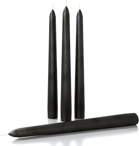 Miniatura 83 de CANDWAX Paquete de 4 velas cónicas blancas, sin goteo, de combustión lenta, sin perfume, de 12 pulgadas, ideales para mesa de comedor, candelabros