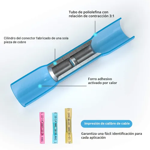 Miniatura 2 de TICONN - Juego de 100 piezas de conectores de alambre termorretráctiles, terminales de alambre eléctrico aislados y resistentes al agua