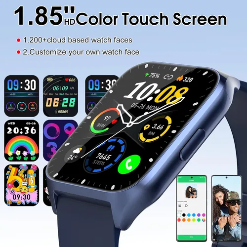 Miniatura 3 de Reloj inteligente (respuesta/hacer llamada), reloj inteligente de 1.85 pulgadas para hombres y mujeres, reloj de fitness 2025, más de 110 modos