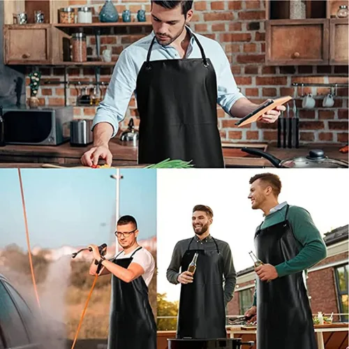 Miniatura 6 de K Y KANGYUN Paño de trabajo resistente a los productos químicos - Delantal de carnicero ajustable Delantal de carnicero impermeable de goma