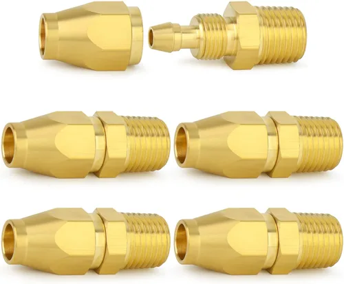Miniatura 12 de ChillWaves Brass Pneumatics - Accesorio de repuesto reutilizable, empalmador de manguera reutilizable de 1/4 de pulgada (púa de 1/4 pulgadas)