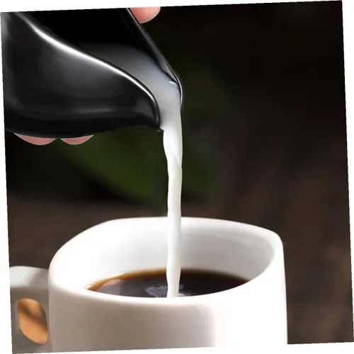 Miniatura 5 de Yardwe Jarra de leche de boca redonda de cerámica de 3.7 pulgadas con boquilla para crema de café y jarabe de mesa, ideal para uso doméstico y café