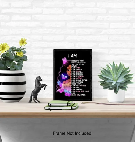 Miniatura 5 de Arte de pared y decoración de niña afroamericana – I Am Black Girl Magic – Arte negro – Afirmaciones positivas inspiradoras – Citas positivas