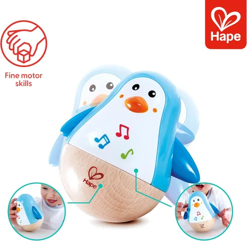 Miniatura 12 de Hape Pingüino Musical Tamborante Pingüino Melodioso Colorido y Tamborante, Juguete Roly Poly para Niños de 6 Meses+, Multicolor, 5' x 2' (E0331)