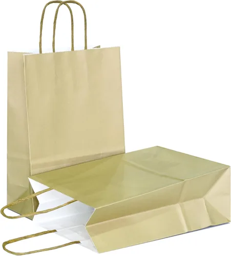 Miniatura 36 de AZOWA Bolsas de regalo mini de papel kraft con asas (Azul claro, 4x2.4x6, 25 piezas)