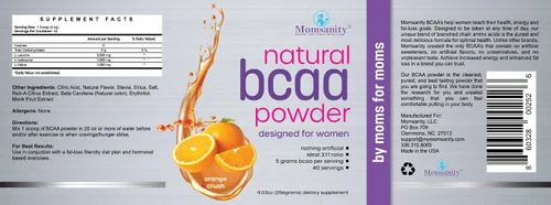 Miniatura 2 de BCAA Polvo Preentrenamiento para mujeres - Endulzado naturalmente con stevia, eritritol y fruta del monje + deliciosa guía de recetas PDF Orange