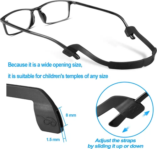 Miniatura 3 de lvvfit Correa de silicona antideslizante para gafas, retenedores para gafas deportivas, correas elásticas suaves para lentes de sol, para niños