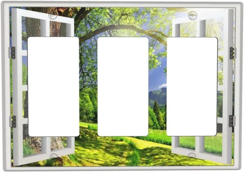Miniatura 131 de Cubierta para Interruptor de Luz Árbol Morado 3D de 2 Gang Placa de Pared Placa de Interruptor de Luz Doble Toggle Cubiertas Decorativas