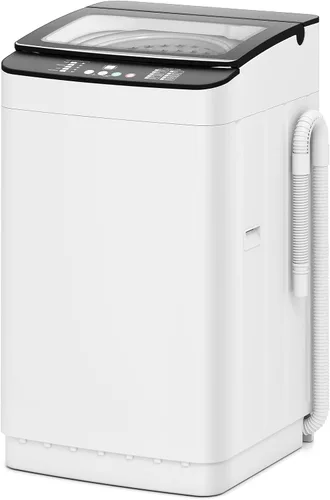 Miniatura 9 de Auertech Lavadora portátil, lavadora compacta totalmente automática de 0.9 pies cúbicos con bomba de drenaje, 10 programas, 3 niveles de agua, combo