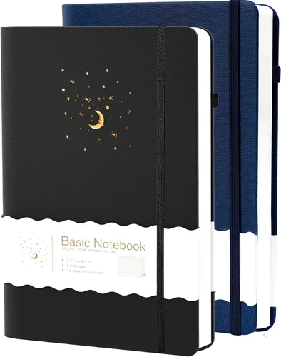 Miniatura 18 de CAGIE Cuaderno rayado para trabajo, cuaderno de tapa dura para escribir, mujeres y hombres, diario para tomar notas con lazo para bolígrafo