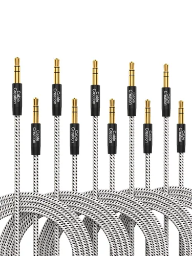 Miniatura 19 de CableCreation Cable auxiliar de 3.5mm (3 pies/1 m), cable de audio de 3.5mm, cable auxiliar trenzado de sonido Hi-Fi de 1/8 para estéreo de coche
