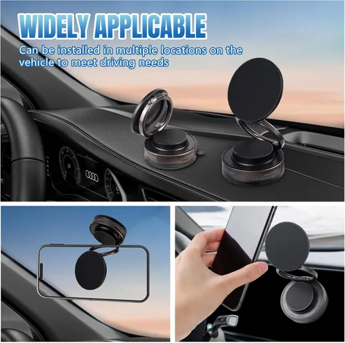 Miniatura 8 de Soporte magnético para teléfono con succión al vacío, soporte retráctil plegable para teléfono celular con ventosa, soporte de teléfono ajustable