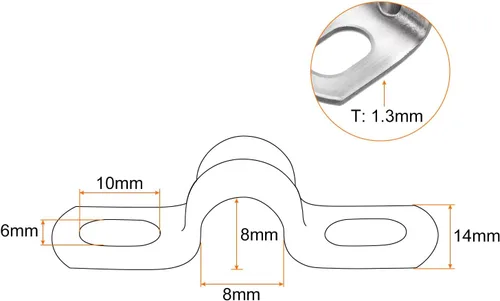 Miniatura 2 de HARFINGTON 10 abrazaderas de conducto de 5/16 pulgadas y 0.315 in, abrazadera de tubo M8 U, correa de tubo rígida de acero inoxidable, soporte