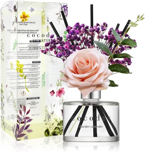 Miniatura 57 de COCODOR Juego de Difusor de Varillas de Junco con Flores / 6.7 oz / Eucalipto Limón / Difusor de Aroma con Varillas Fragancia para el Hogar Difusor