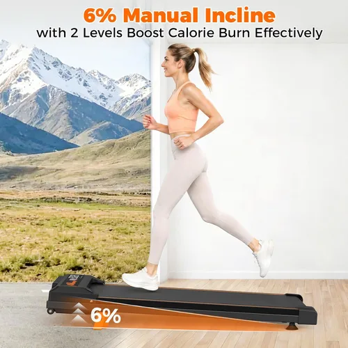 Miniatura 5 de Walking Pad Treadmill for Home and Office — Under Desk Treadmill with Remote Control, LED Display, 2.5HP Quiet Motor, Manual Incline, 300 lbs