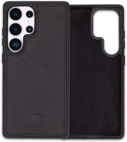 Miniatura 18 de BLACKBROOK Funda de piel de alta calidad a presión compatible con Samsung Galaxy S24, elegante funda de cuero de grano completo con la máxima
