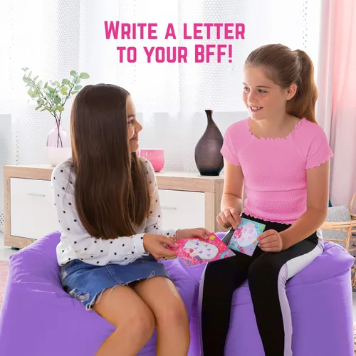 Miniatura 7 de GirlZone Juego de papelería de sirena, 45 piezas, papel blanco, juego de escritura de sirena y kit de escritura de letras para niños