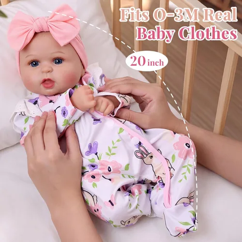 Miniatura 4 de BABESIDE Dara - Muñecas de bebé recién nacidas realistas de 20 pulgadas, hechas a mano, con ropa y accesorios de juguete, regalo para niños a partir