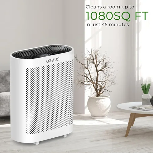 Miniatura 5 de AZEUS Purificador de aire True HEPA para habitaciones grandes, filtro 5 en 1, atrapa partículas de hasta 0.3 micrones, ventilador centrífugo de alta