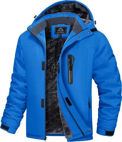 MAGCOMSEN - Abrigos de invierno para hombre, impermeables, con forro polar, parka, con capucha, para esquiar, senderismo, trabajo