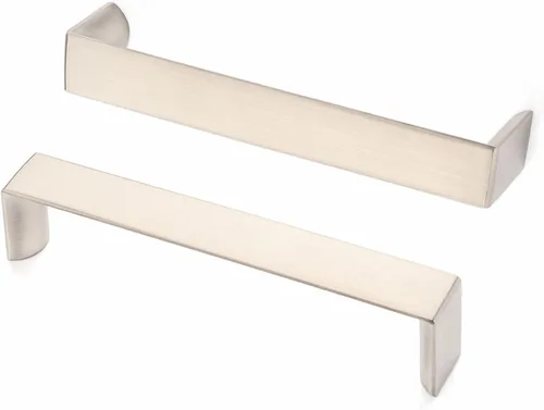 Miniatura 25 de Paquete de 1 manijas para gabinete de 8-4/5 pulgadas color níquel cepillado, manijas de gabinete de níquel satinado, herrajes de níquel