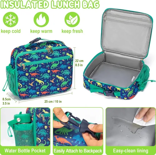 Miniatura 6 de Fimibuke - Lonchera Bento para Niños - Juego de Caja de Almuerzo Bento para Niños Pequeños con 3 Compartimentos, Botella de Agua de Acero A3.